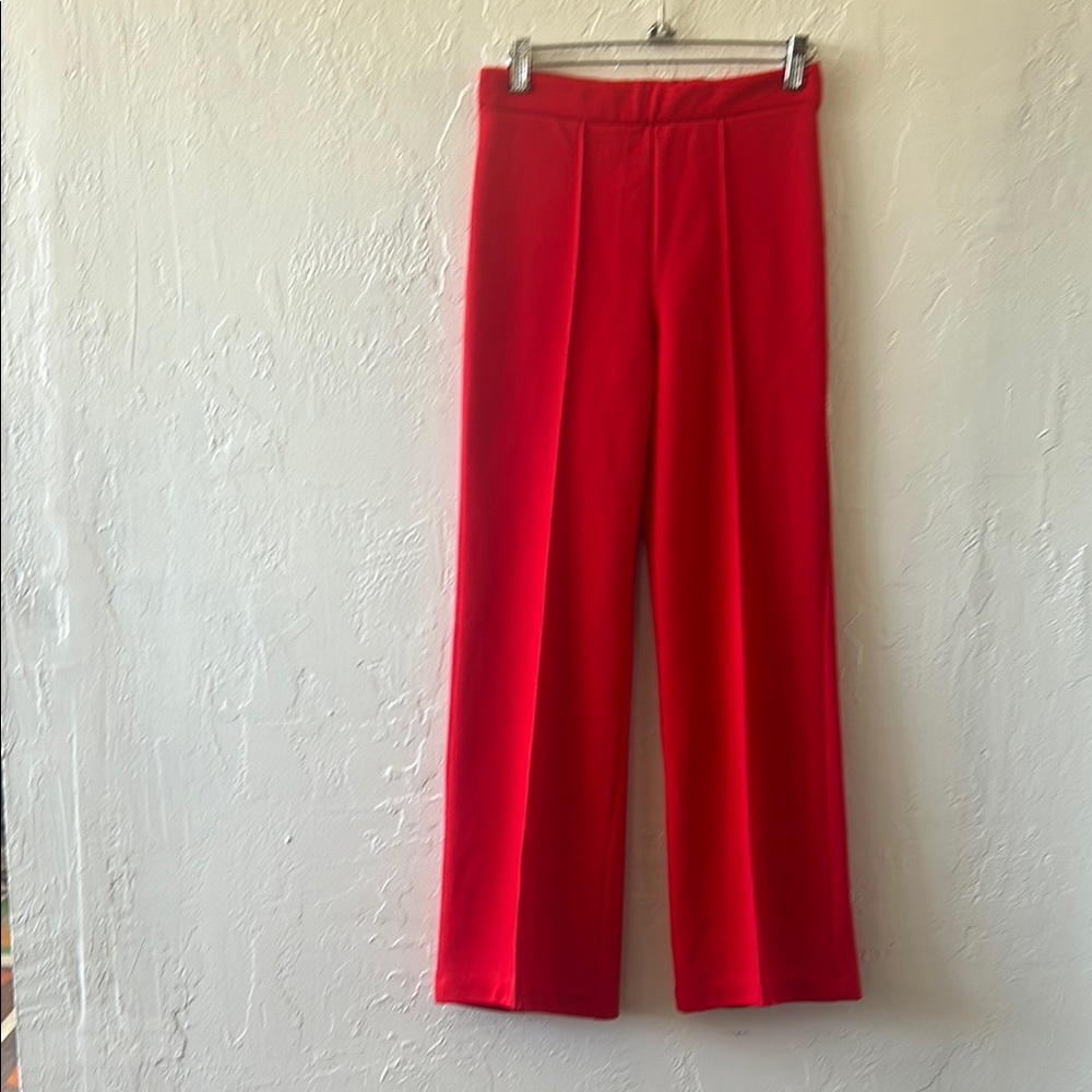 Bright Red Women's polyester Pants
